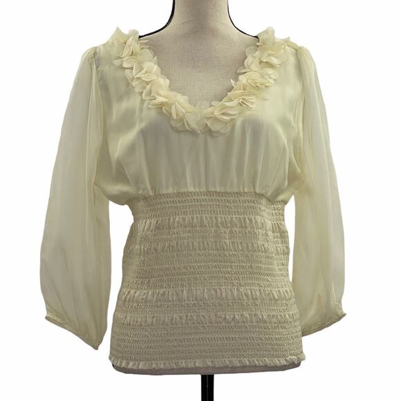 AMERICAN Rag Elastic Ruffle Peasant Blouse XL NWT - Picture 1 of 10